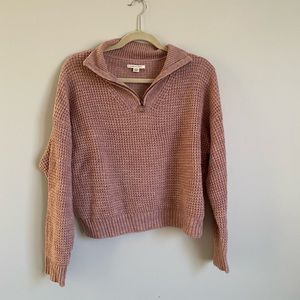 Light pink AE sweater with zip up, never worn